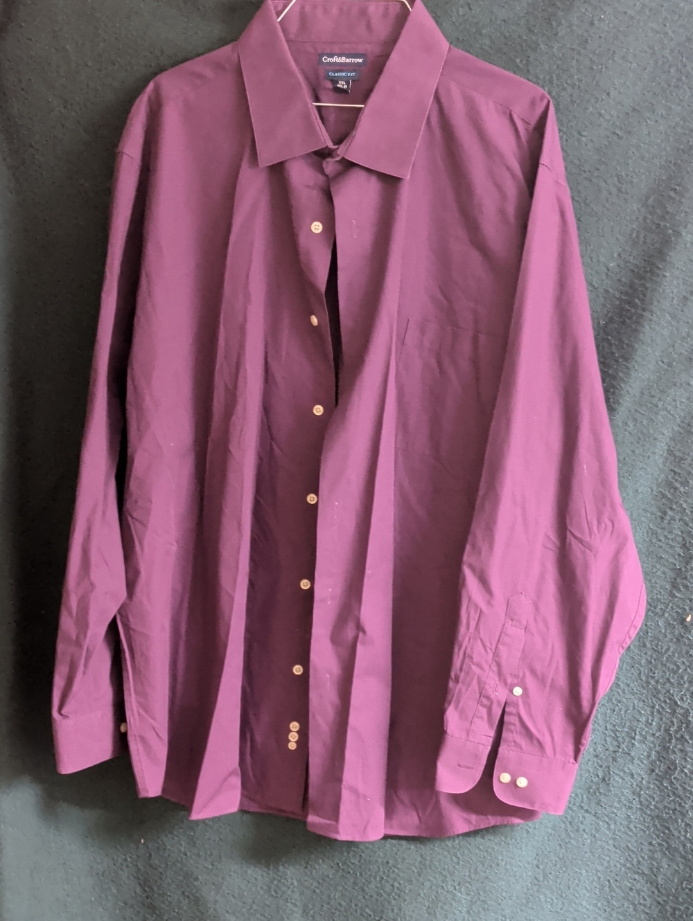 croft & barrow Men's Plum Long-Sleeve Dress Shirt